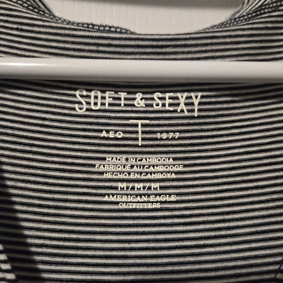 American Eagle Striped TShirt M - Picture 2 of 3